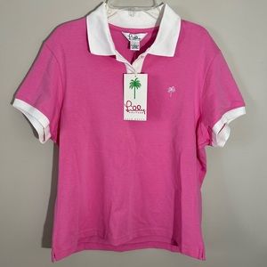 Lilly Pulitzer Pink Polo with White Trim